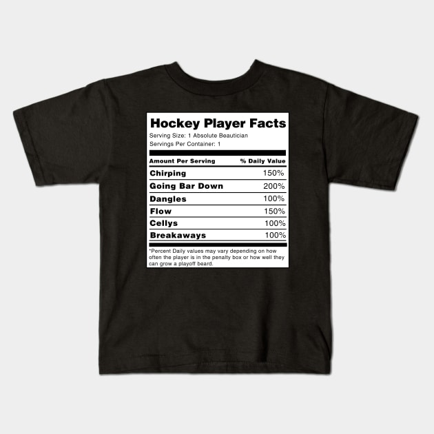 Hockey Player Facts Kids T-Shirt by swiftscuba